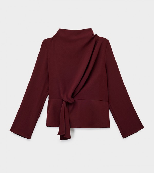Knot Detail High Neck Top