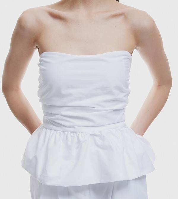 Draped Strapless Top