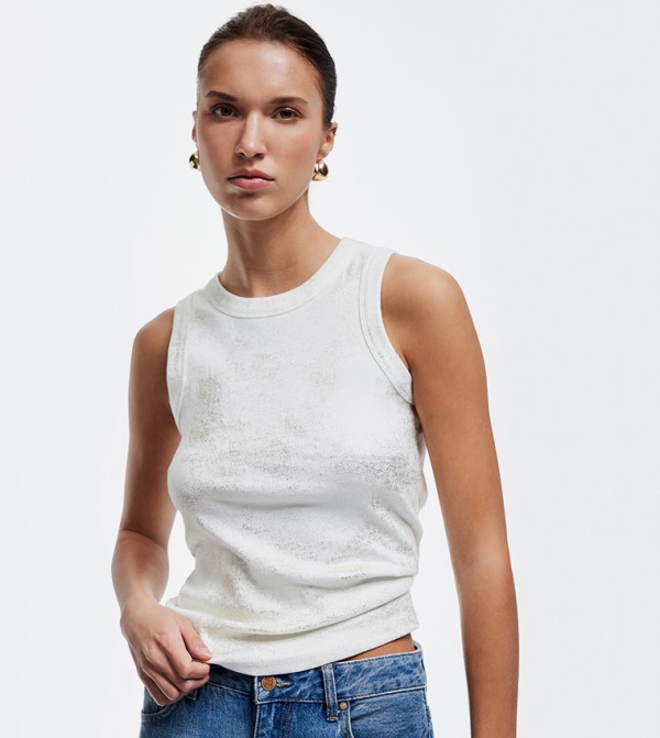 Ribbed Halterneck Tank Top