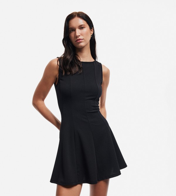Solid Sleeveless Mini Dress