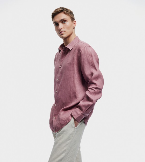 Solid Long Sleeves Linen Shirt