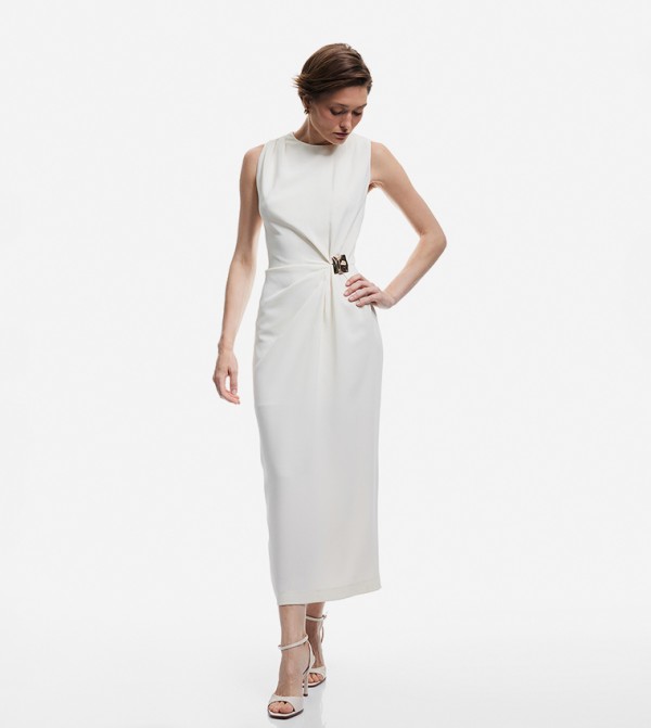 Accessory Detail Sleeveless Midaxi Dress