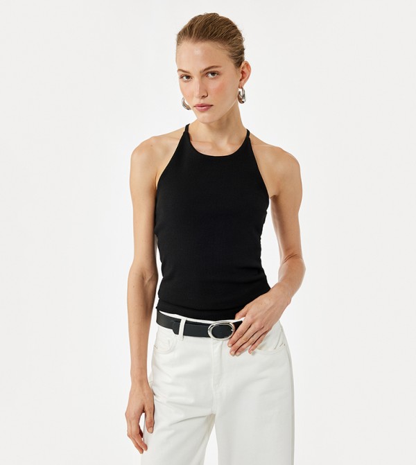Ribbed Halterneck Top