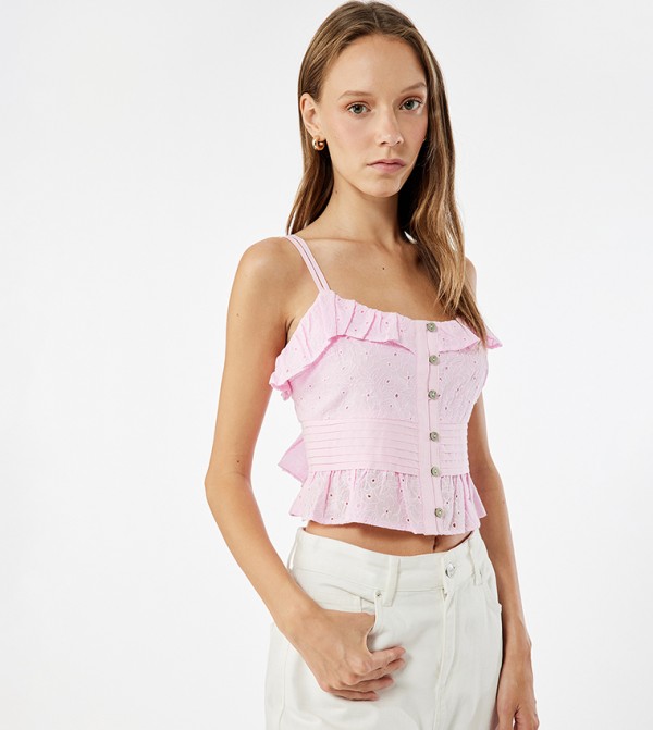 Broderie Strappy Crop Top