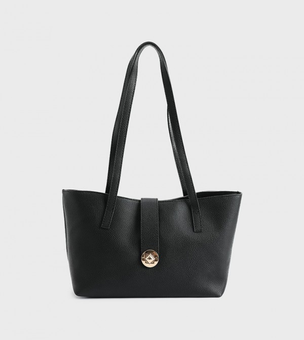 Textured Faux Leather Shoulder Bag