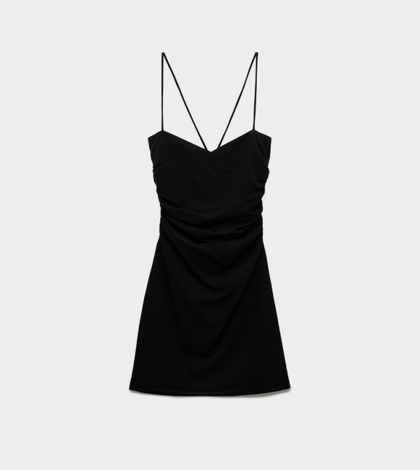Draped Strappy Mini Dress