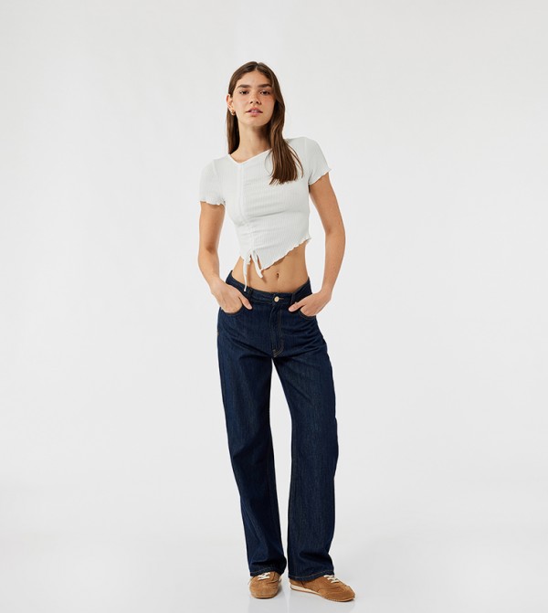 Ribbed Asymmetric Hem Top