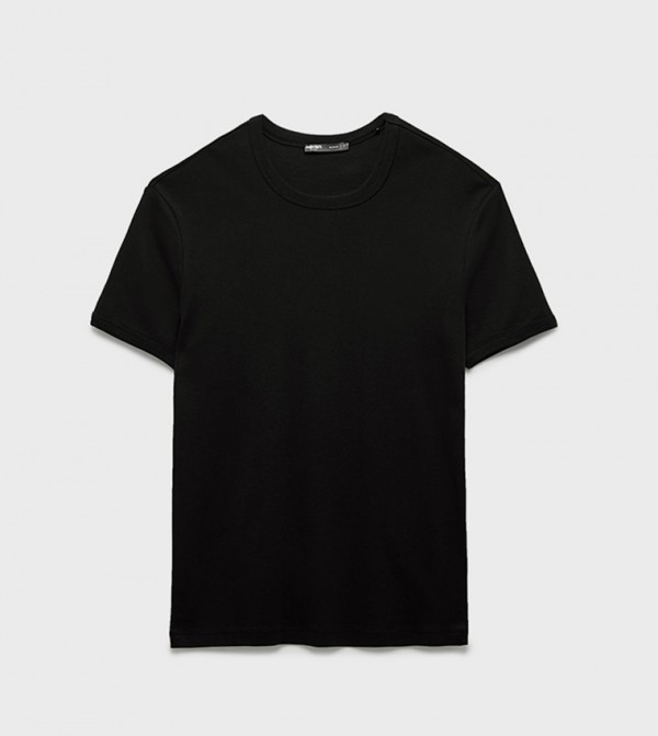 Solid Tight Fit Crew Neck T-Shirt