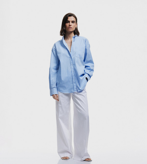 Striped Oversized Poplin Shirt