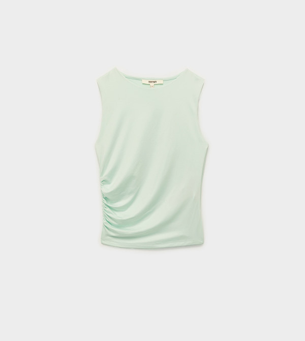 Ruched Sleeveless Crop Top