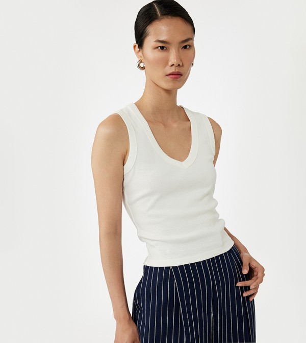 Solid V-Neck Tank Top