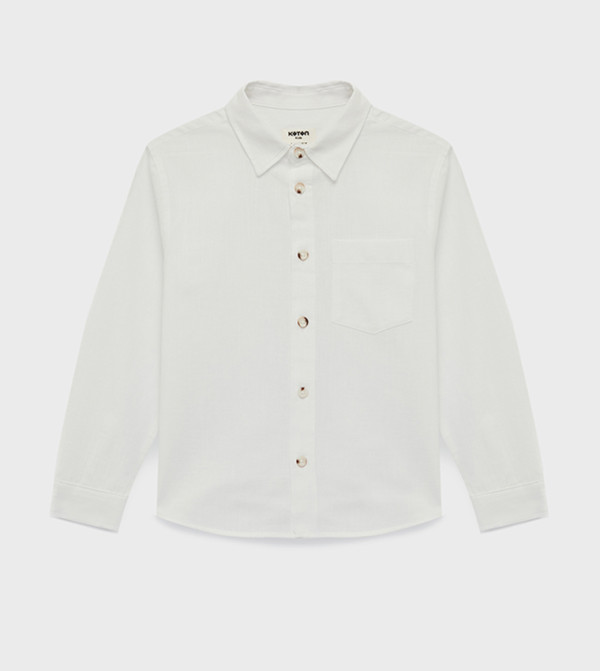 Solid Cotton Long Sleeves Shirt