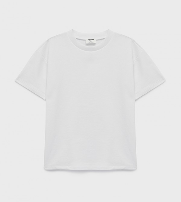 Solid Cotton Crew Neck T-Shirt