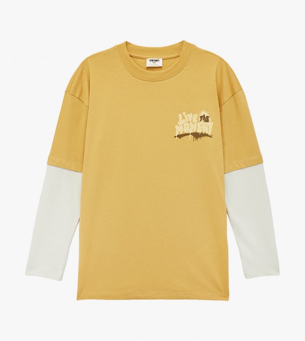 تيشيرت بطبعة وكم طويل 