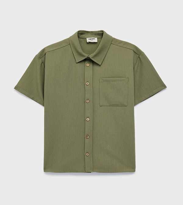 قميص أوفرسايز سادة بكم قصير