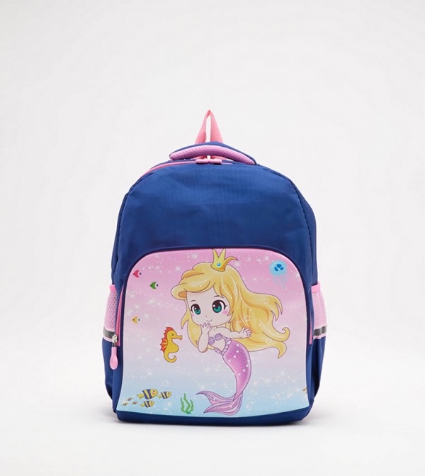 Printed Zipper School Backpack