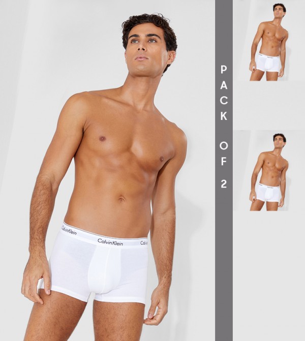 Buy Calvin Klein 2 Pack Boxer Briefs Modern Cotton In White