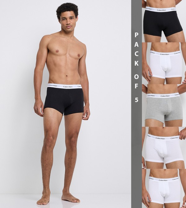 Pack of 5 Logo Waistband Trunks