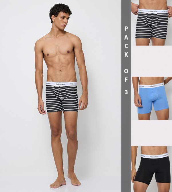 3-Pack Logo Waistband Trunks