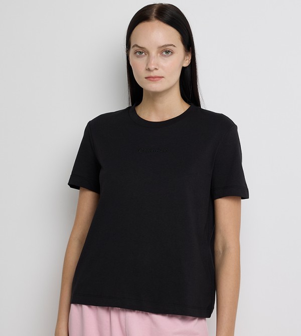 Logo Embroidered Crew Neck T-Shirt