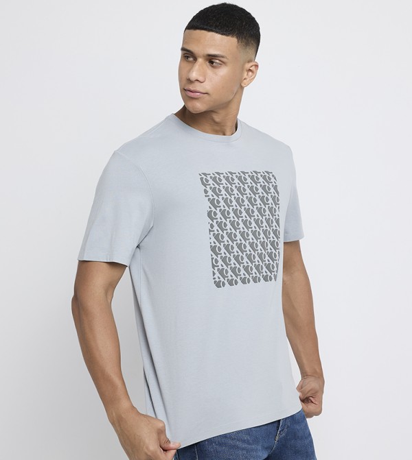 Monogram Printed Crew Neck T-Shirt