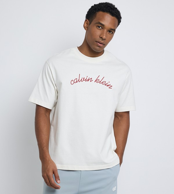 Logo Embroidered Crew Neck T-Shirt