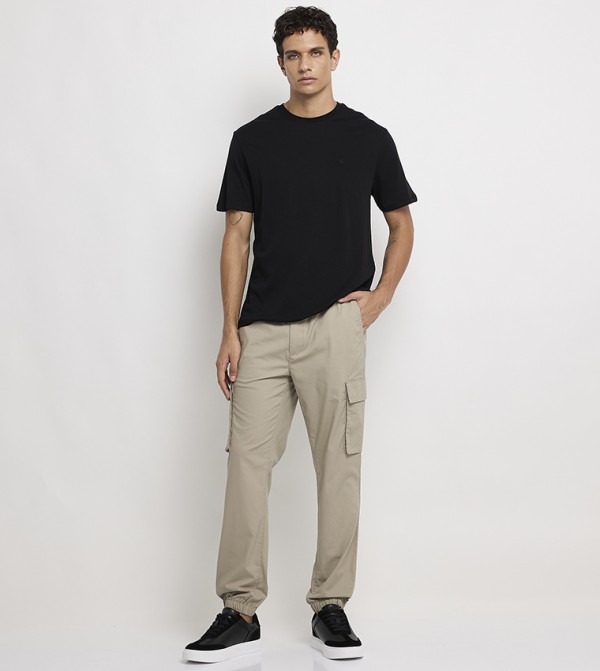 Elastic Waist Cargo Jogger Pants