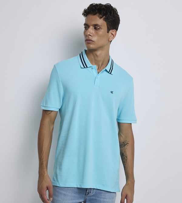Monogram Detail Short Sleeves Polo T-Shirt