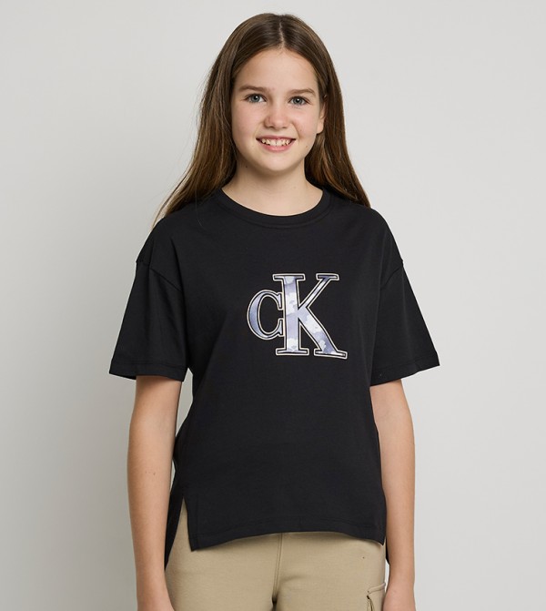 Logo Printed Short Sleeves Casual T-Shirt