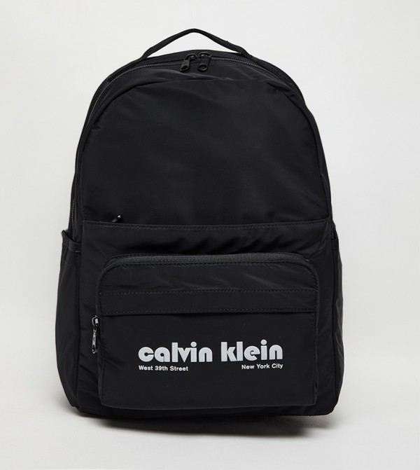Logo Printed Front Pocket Backpack