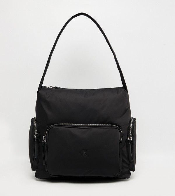 Logo Detail Nylon Satchel Bag