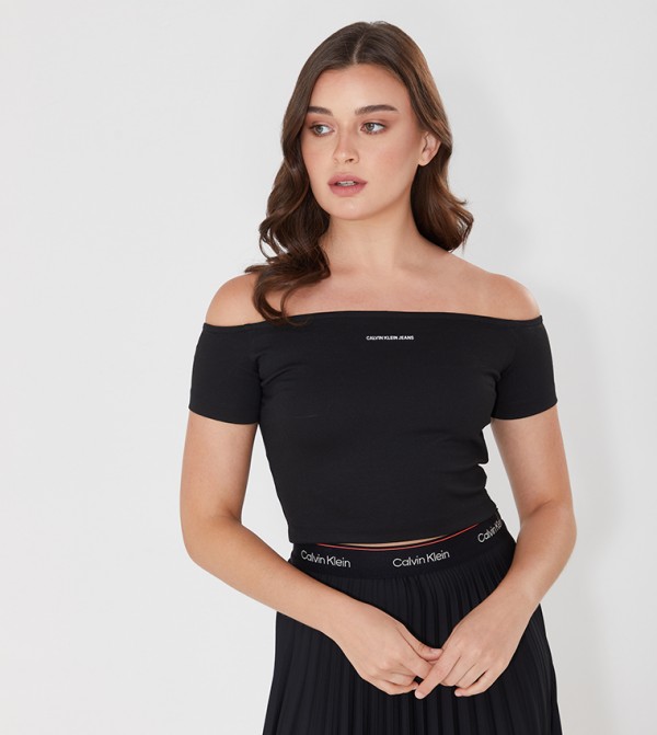 Buy Calvin Klein Milano Off Shoulder Top In Black 6thStreet Saudi Arabia