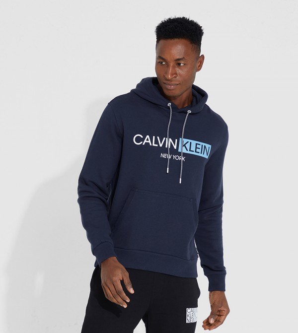 Navy blue outlet calvin klein hoodie