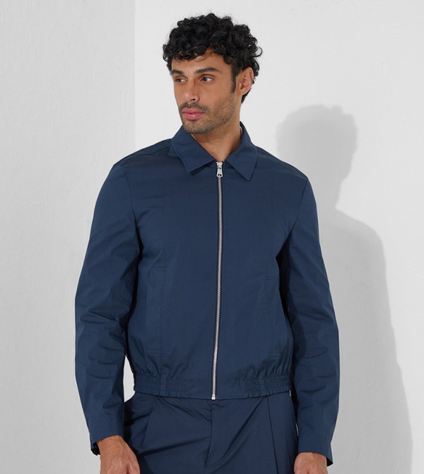 Buy Calvin Klein Paper Cotton Stretch Blouson Coat In Blue 6thStreet UAE