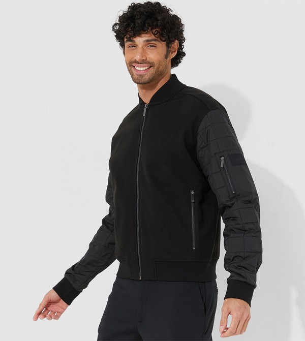 Buy Calvin Klein Biker Leather Jacket In Black | 6thStreet Saudi Arabia