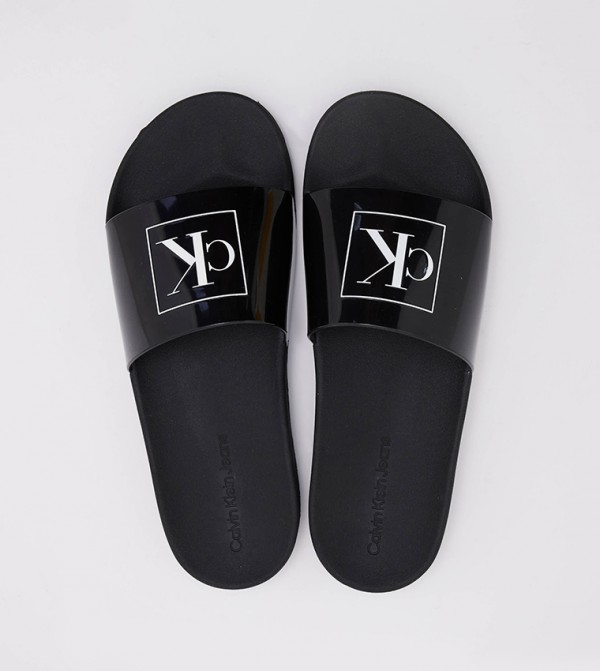 Black calvin store klein slides