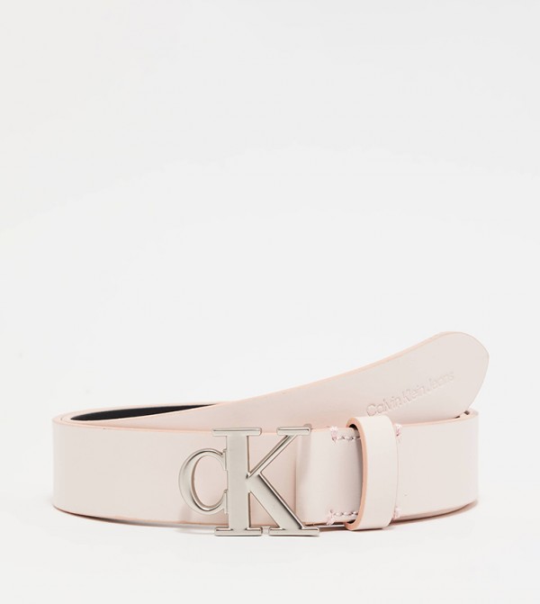 Calvin klein belt store with rose gold logo