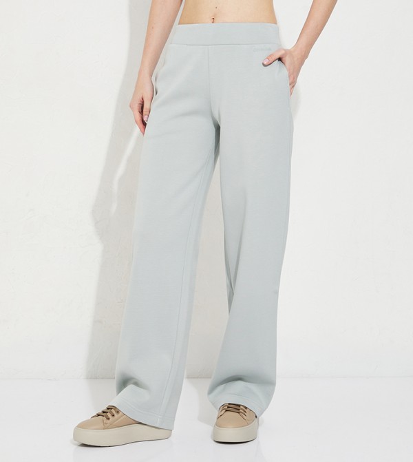 Solid Elastic Waist Sweatpants