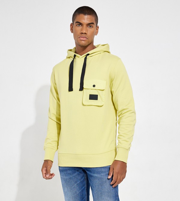 Pocket Detail Long Sleeves Hoodie