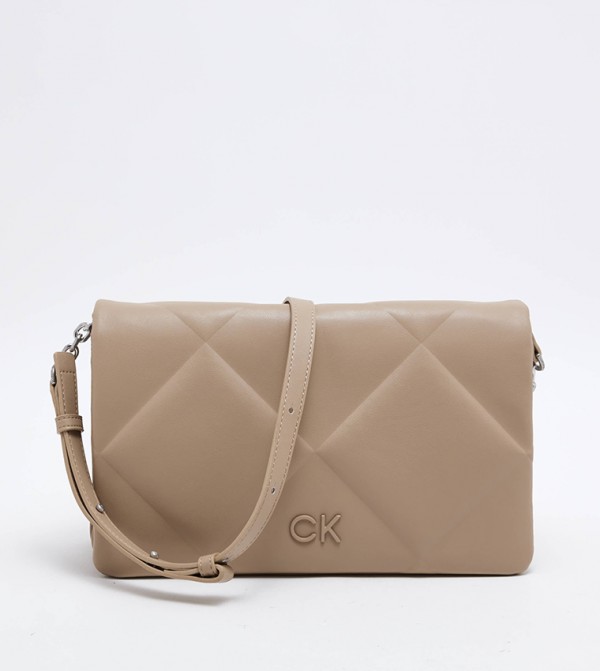 Buy the Calvin Klein Brown & Beige/Tan Monogram Crossbody Bag