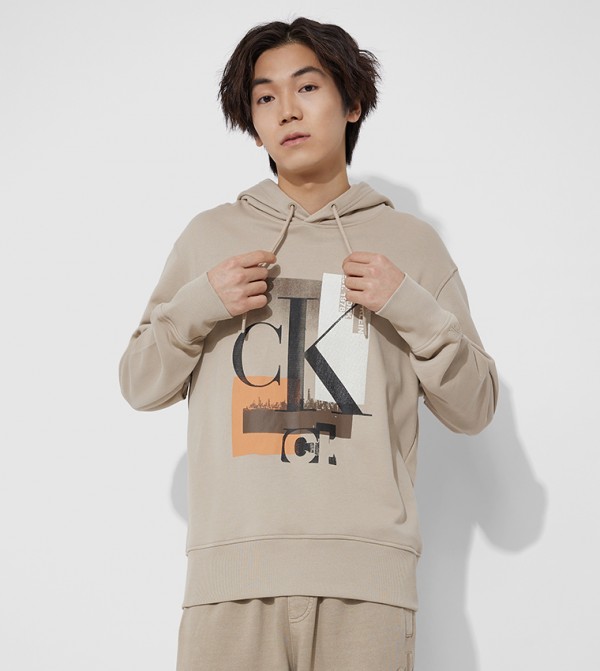 Calvin klein sales beige hoodie