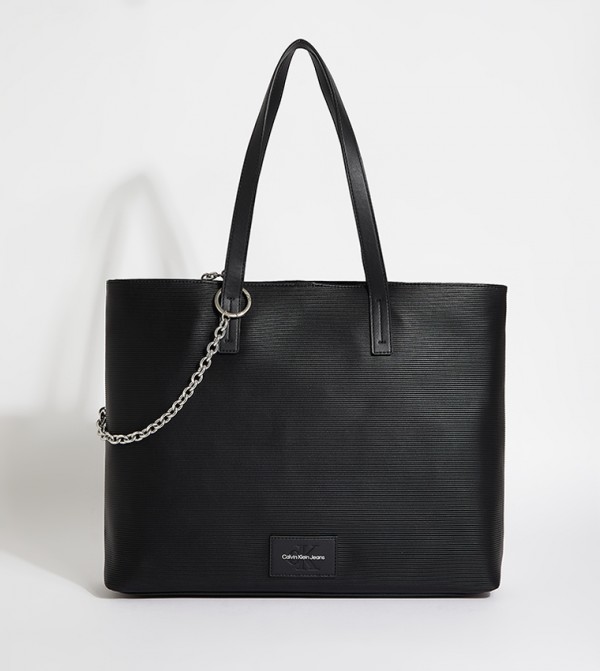 Buy Guess Textured Tote Bag With Pouch In Black | 6thStreet Saudi 
