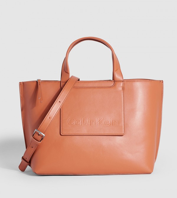 Buy Calvin Klein Logo Detail Tote Bag In Orange 6thStreet UAE