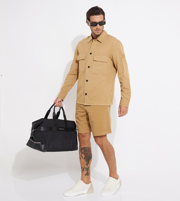Solid Drawstring Waist Shorts