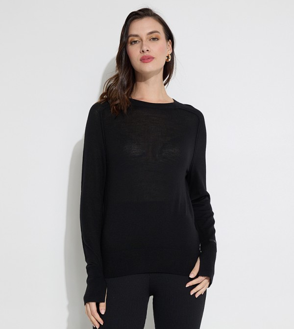 Ribbed Crew Neck Sweater