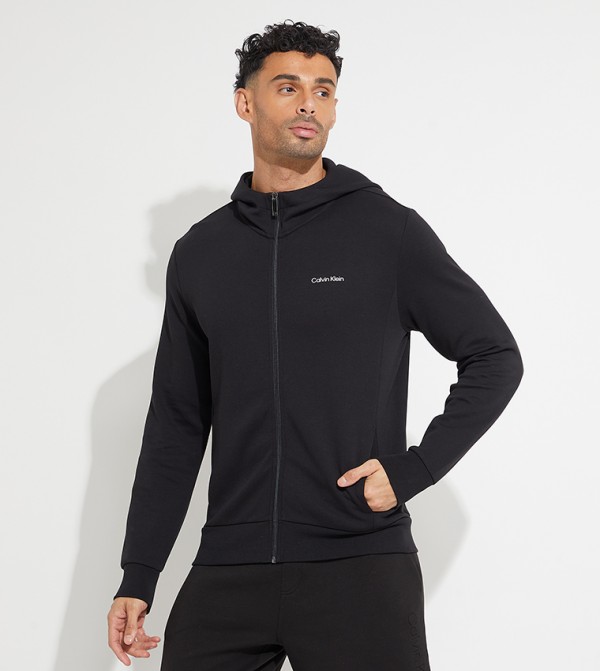 Logo Detail Long Sleeves Hooded Jacket