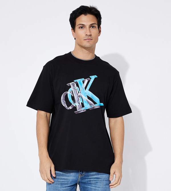 3D Logo Printed Short Sleeves T-Shirt