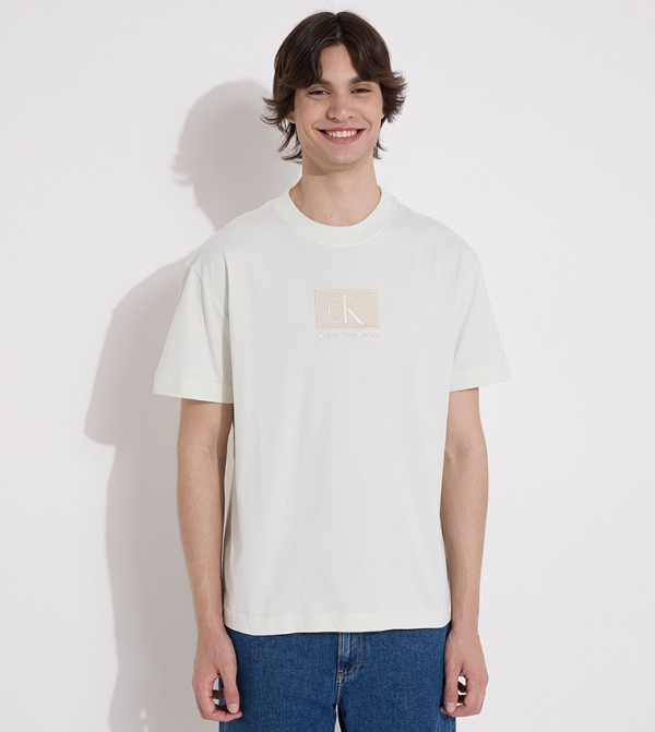 Logo Embroidered Crew Neck T-Shirt
