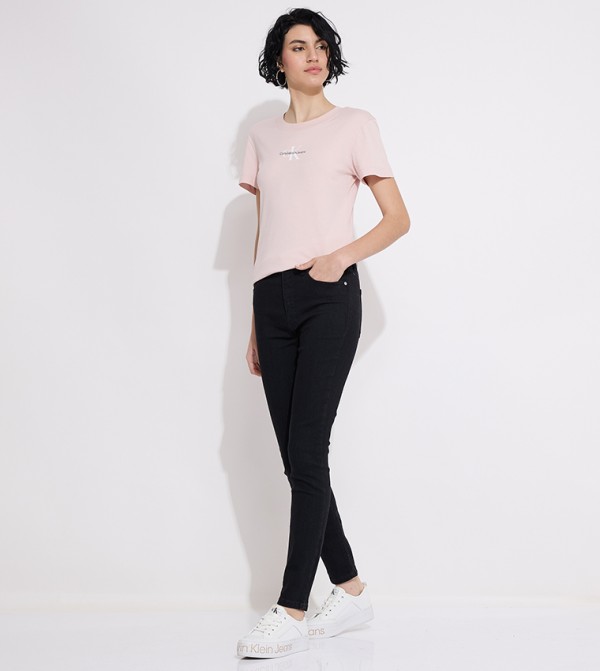 Solid High Rise Skinny Fit Jeans