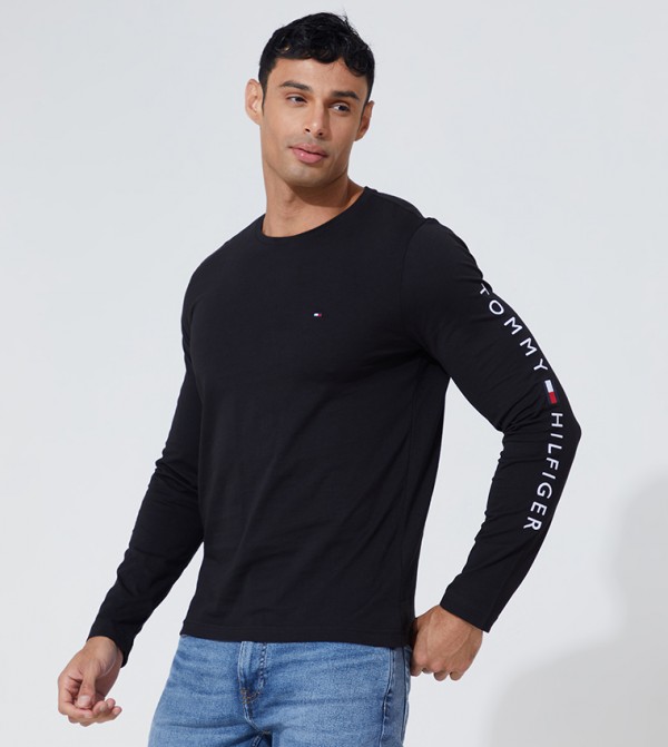 Long Sleeve Logo Printed T-Shirt